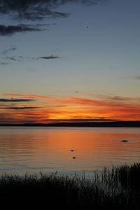 Scenic view of sea at sunset