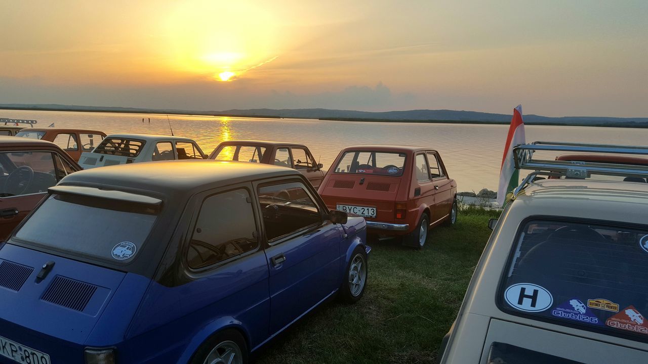 Fiat in the sunset