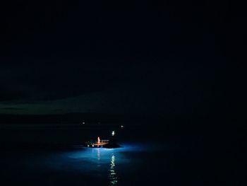 Scenic view of sea at night