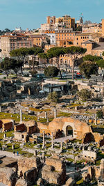 High angle view of townscape against sky