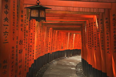 Entrance of temple against building