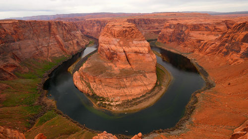 Aerial view of rock formations