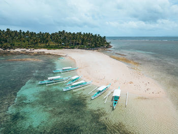 High angle view of beach against sky