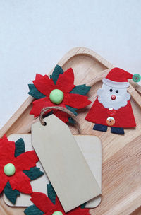 Close-up of christmas decorations on table