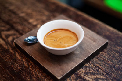 Close-up of coffee on table