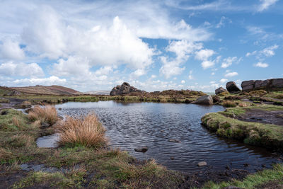 Panoramic view of lake against sky