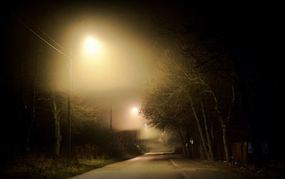 Empty road at night