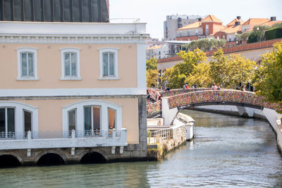 Bridge over river in city