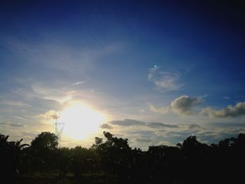 Silhouette trees against sky during sunset