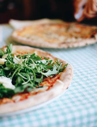 Close-up of pizza on table