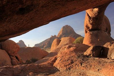 Rock formations against sky