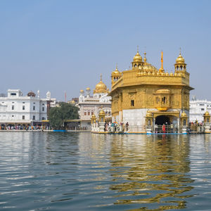 Low angle view of building against clear sky