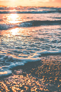 Scenic view of sea during sunset