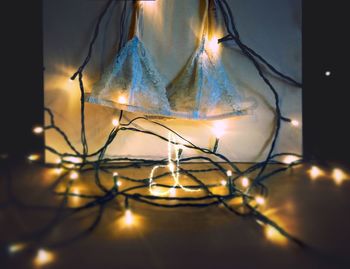 Close-up of illuminated light bulb