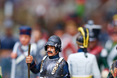 Close-up of soldier figurines