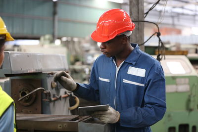 Engineer working at construction site