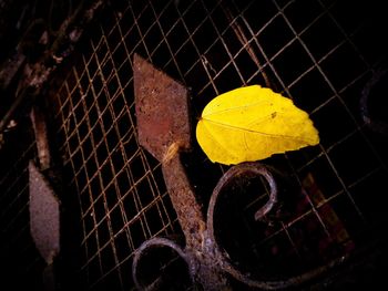 High angle view of chainlink fence