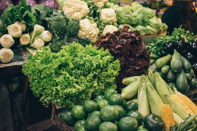 Vegetables displayed for sale at market