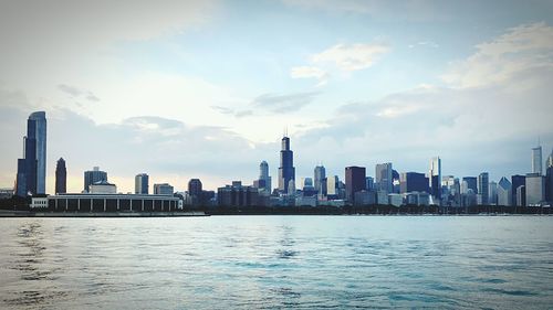 City skyline with waterfront