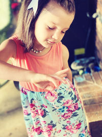 Close-up of girl looking at camera