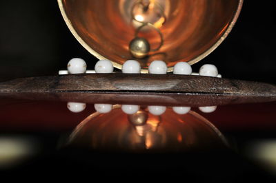 Close-up of crystal ball on table