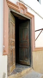 Closed door of old building