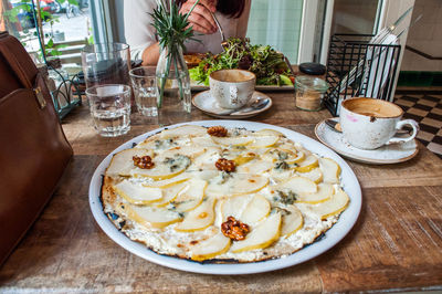 Close-up of food in plate on table