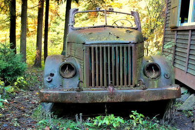 Close-up of rusty car