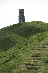 View of fort on hill against clear sky