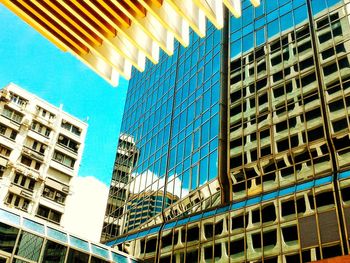 Low angle view of modern building against sky