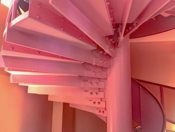 Low angle view of illuminated staircase in building