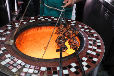 Tandoori chicken barbeque  in a restaurant