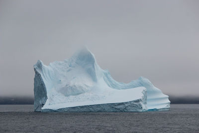 Scenic view of frozen sea against sky