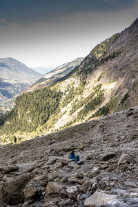 Scenic view of mountain range against sky
