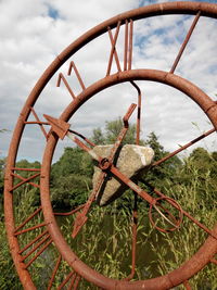 Close-up of rusty metal structure