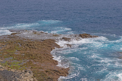 High angle view of sea shore