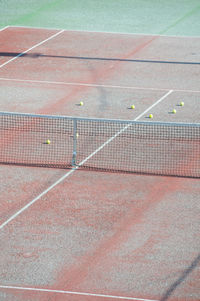 High angle view of tennis court