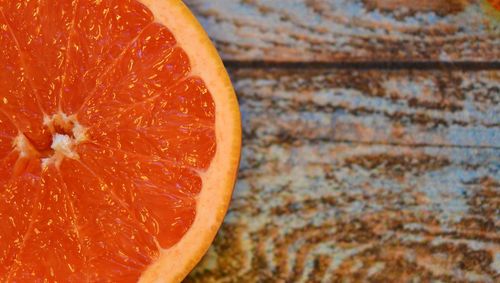 Close-up of grapefruit on table