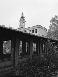 Low angle view of built structure against clear sky