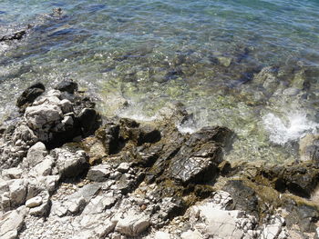 Scenic view of rocky beach