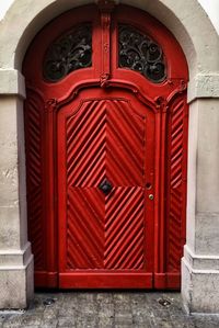 Close-up of closed door of building