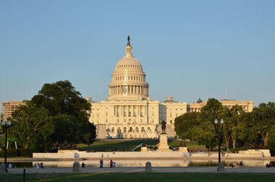 View of historical building against clear sky