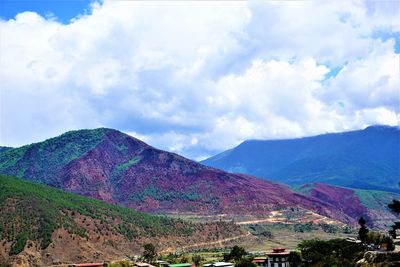 Scenic view of mountains against sky