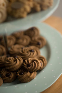 Close-up of dessert in plate on table