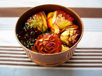 Close-up of flowers in bowl