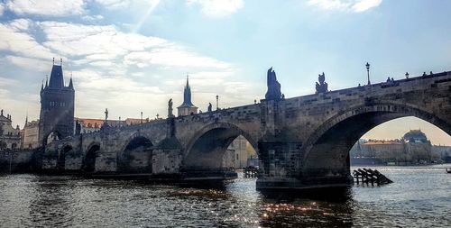 Bridge over river in city