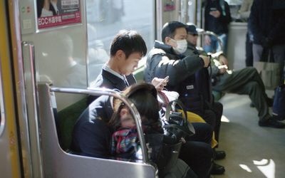 People sitting in train