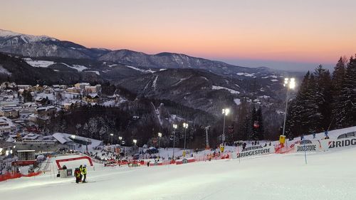 View of ski lift in mountains