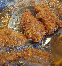 High angle view of fish in plate