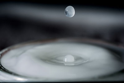 Close-up of water drops on glass